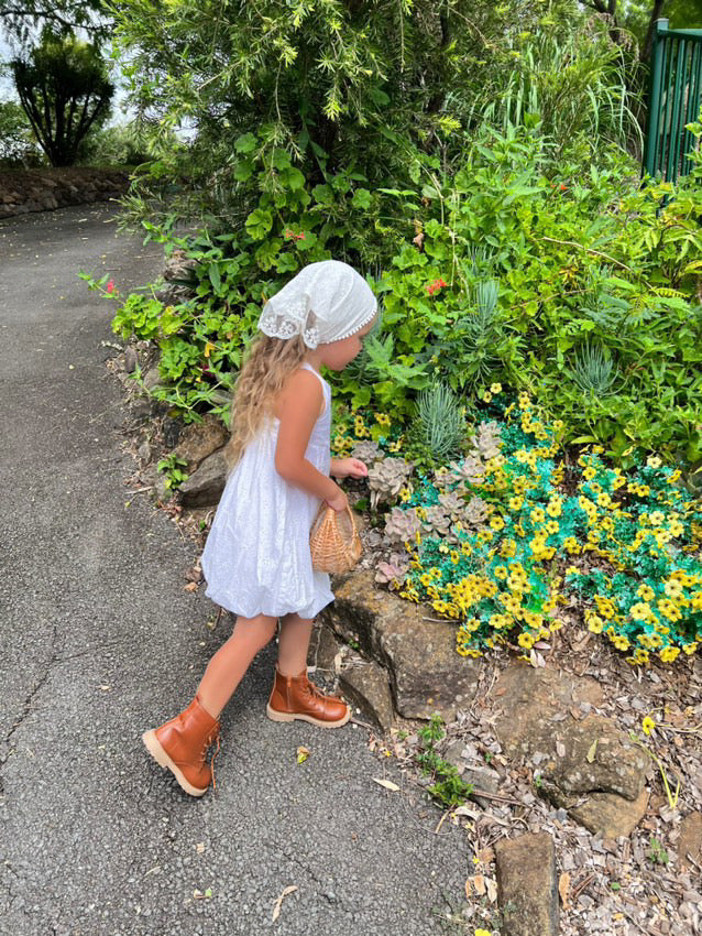 Boho Sunslower lace Head Scarf Style #8