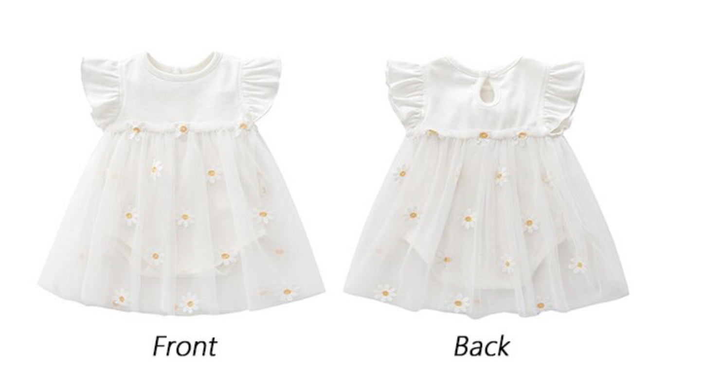 Clementine- Daisy Romper Dress- 🌼Free headband🌼