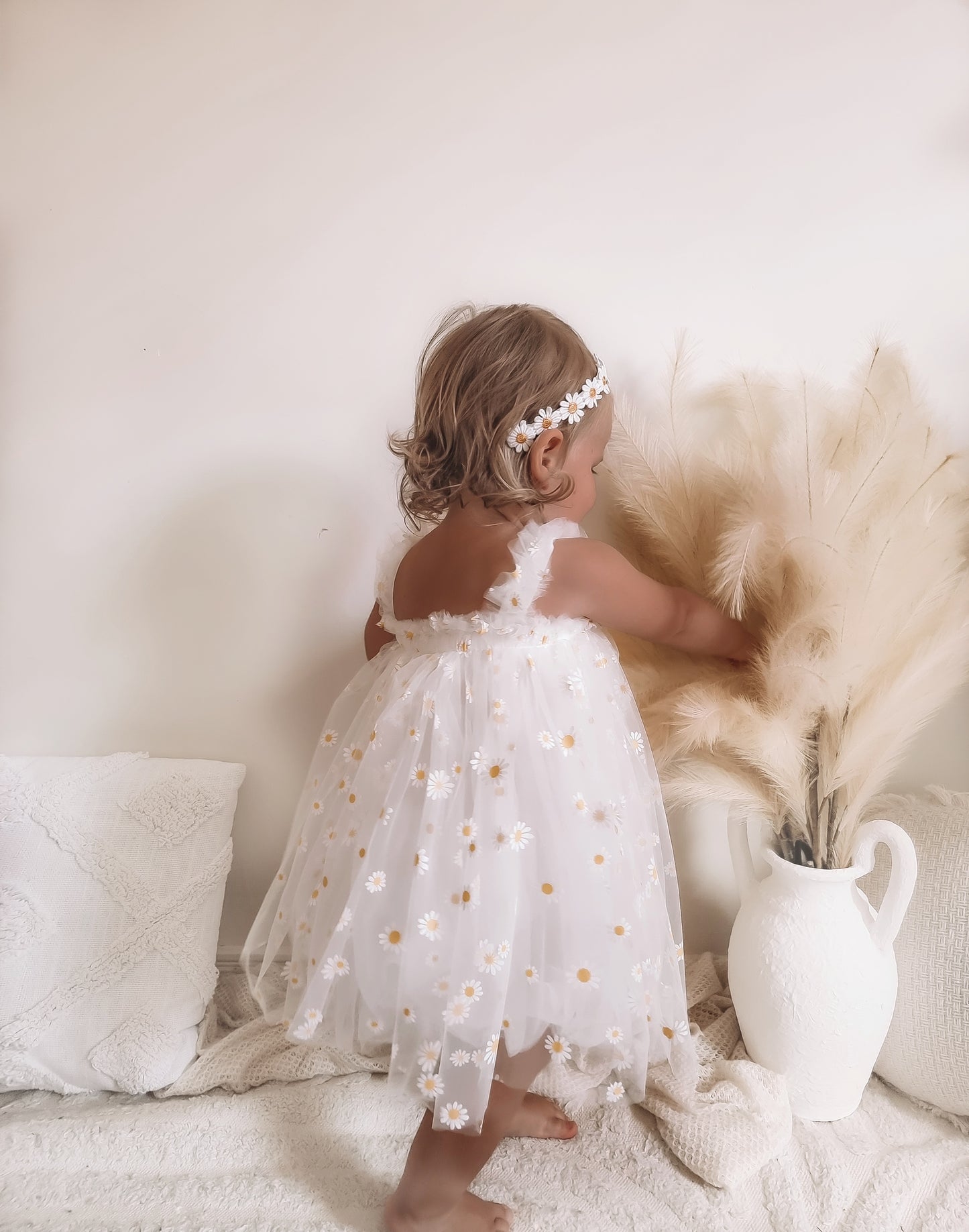 Daisy tulle party Dress - 🌼🌼 Free Daisy Headband 🌼🌼