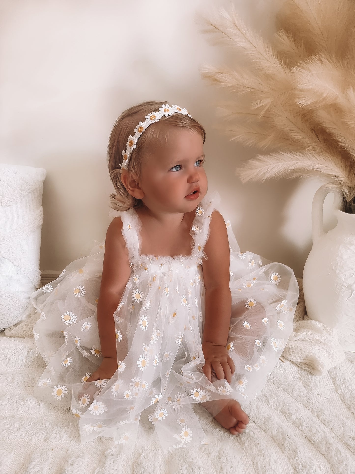 Daisy tulle party Dress - 🌼🌼 Free Daisy Headband 🌼🌼