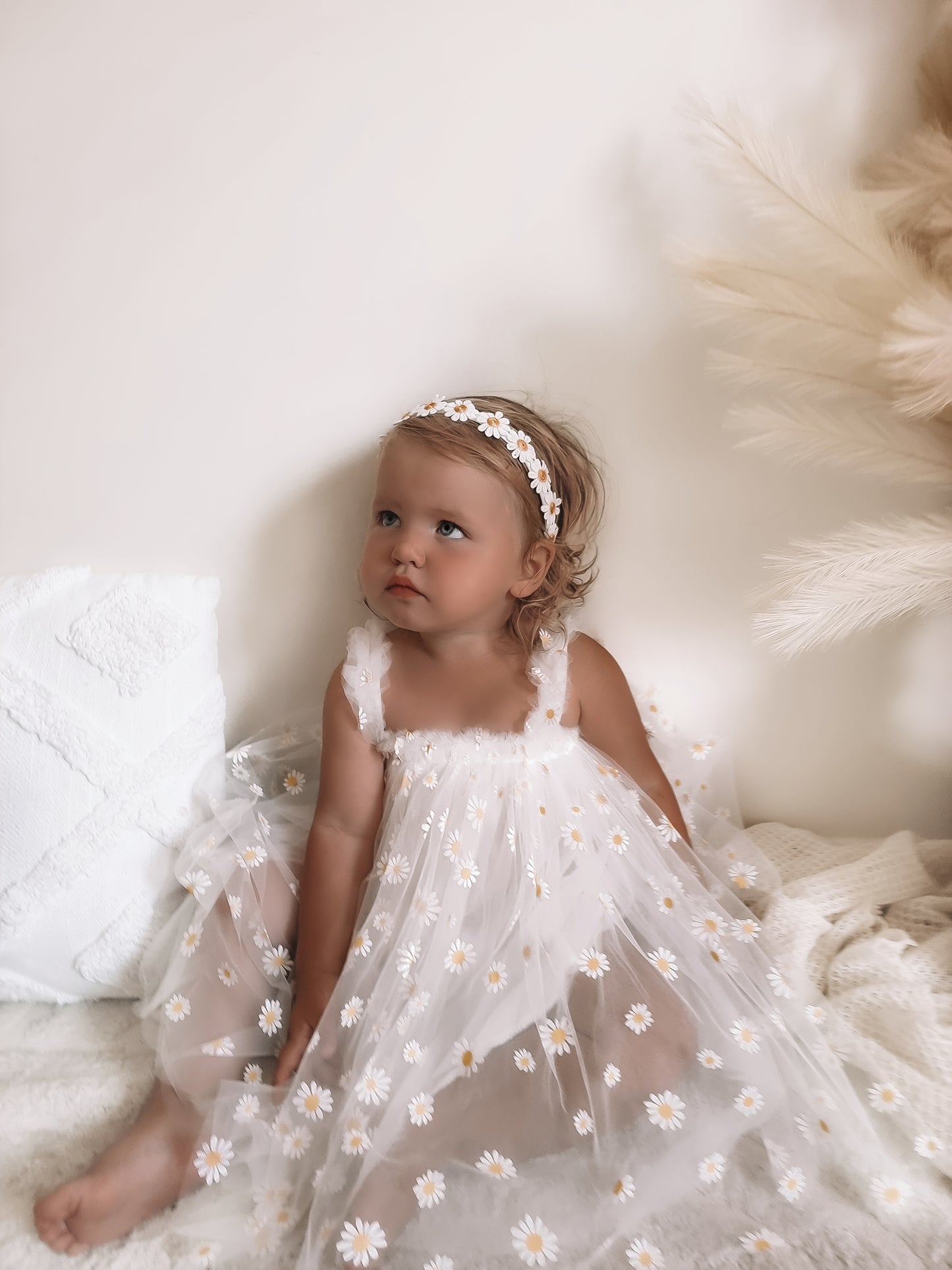 Daisy tulle party Dress - 🌼🌼 Free Daisy Headband 🌼🌼