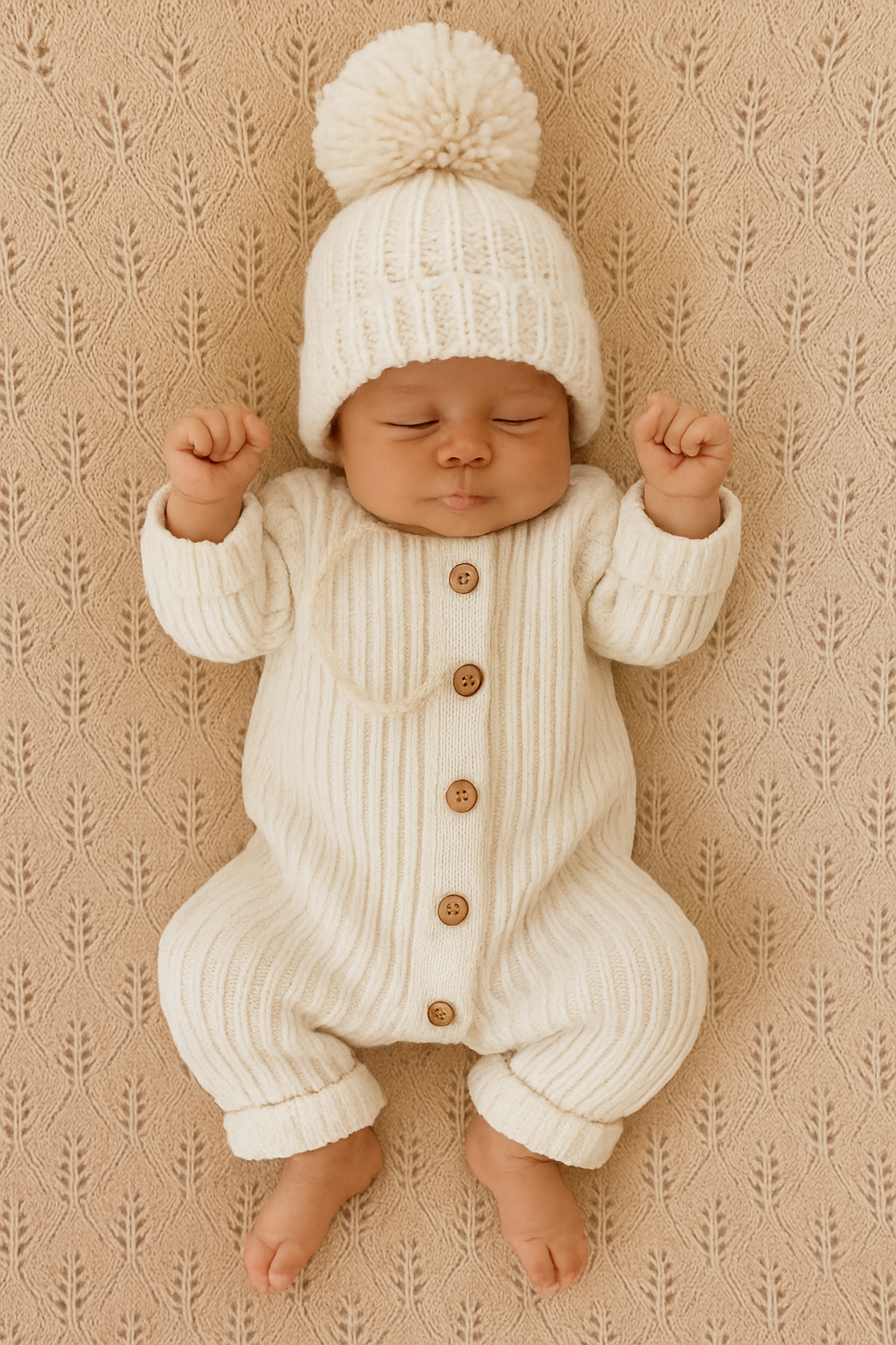 CLEARANCE- Cotton ribbed Romper - long sleeve