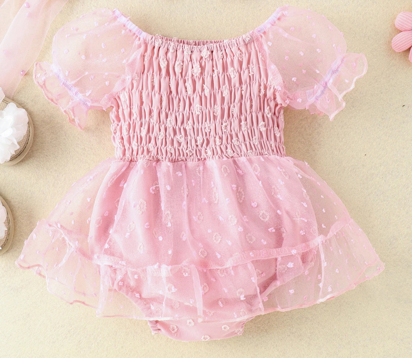 CLEARANCE - Jasmine Tulle Swiss dot tutu Romper