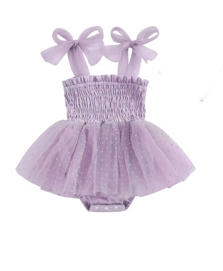 CLEARANCE - Tulle Swiss dot tutu Romper