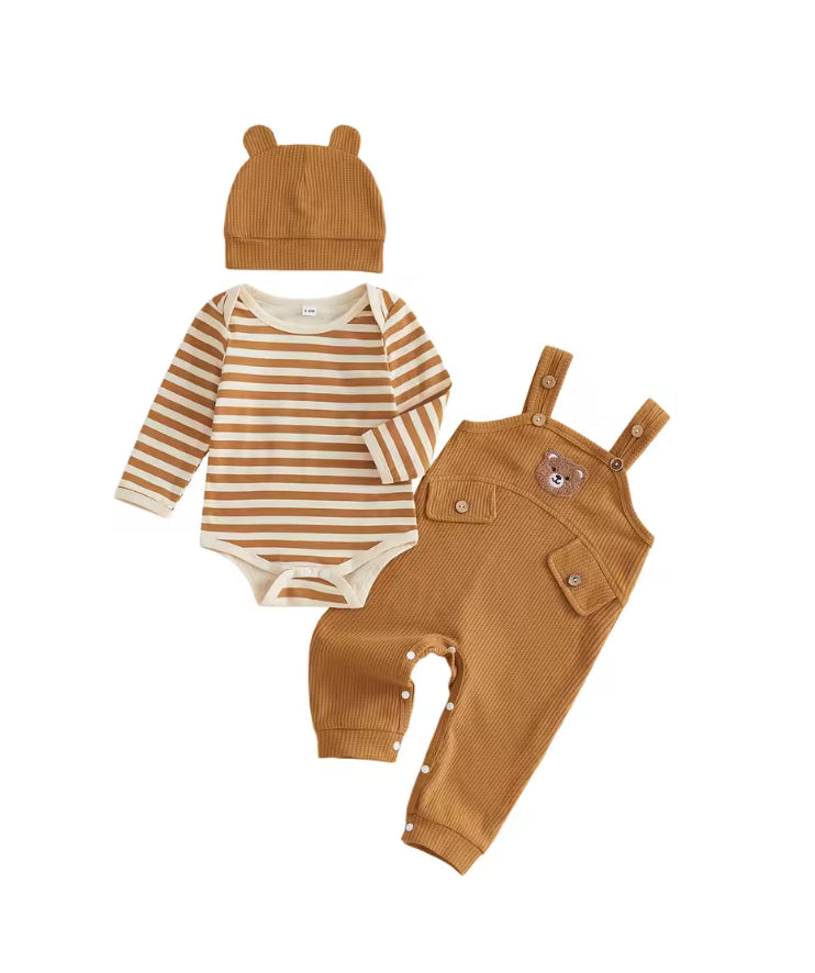 Ricky 3 pce Boys Cotton Romper Set