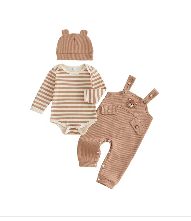 Ricky 3 pce Boys Cotton Romper Set