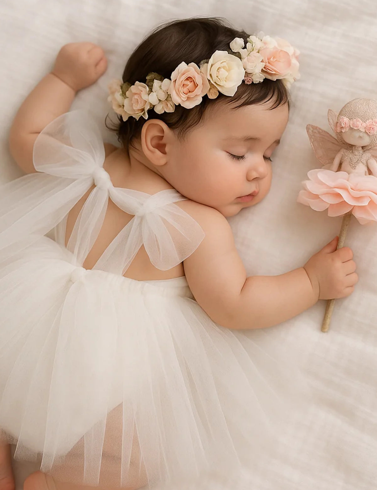 Charnie-Lee tulle Romper— special price - white or dark dusty rose