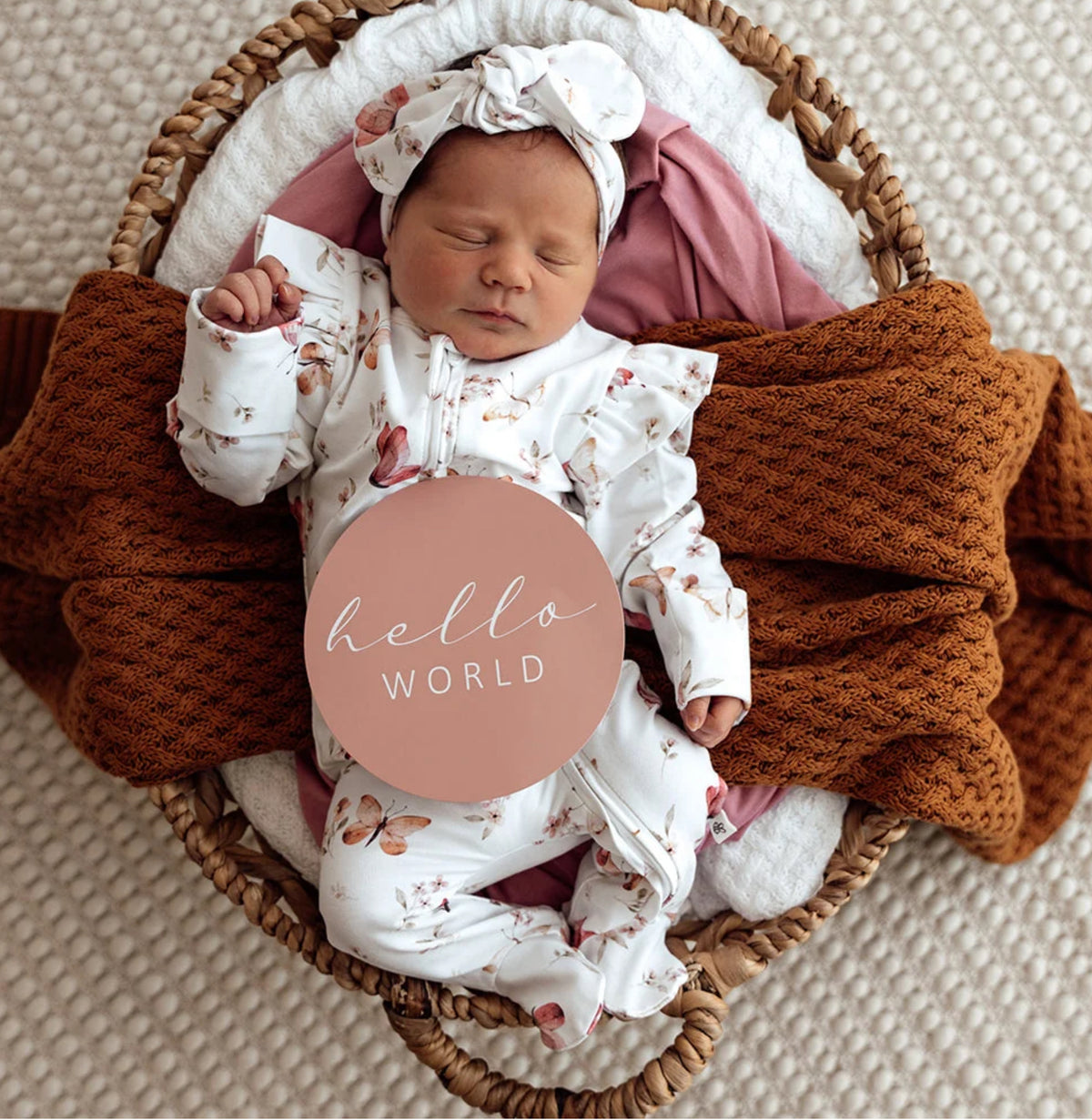 Butterfly Organic Snuggle Sleepsuit Zip Footie with Frill