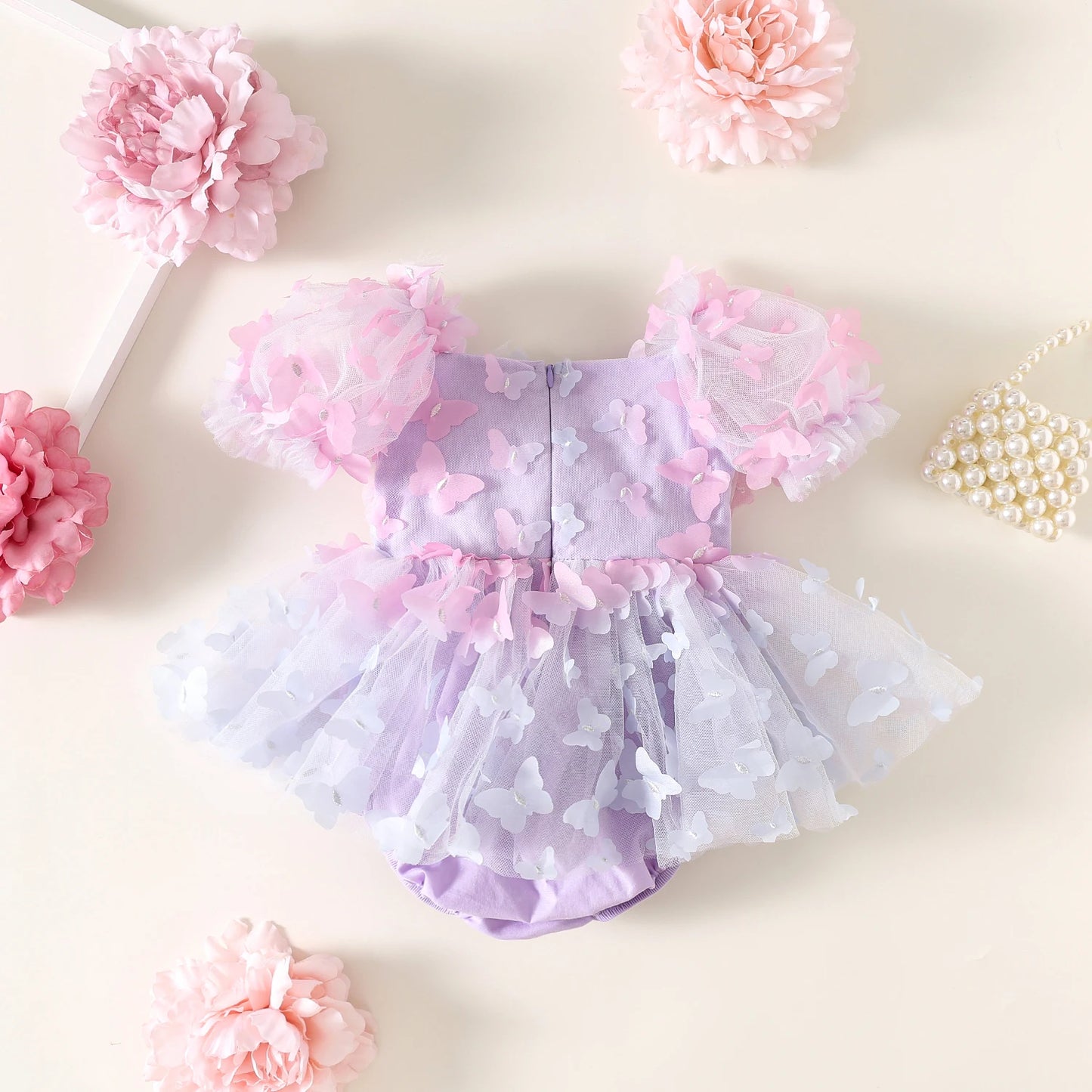 🌺🌺 Special Price- Butterfly Safari - tulle Romper- Purple/pink