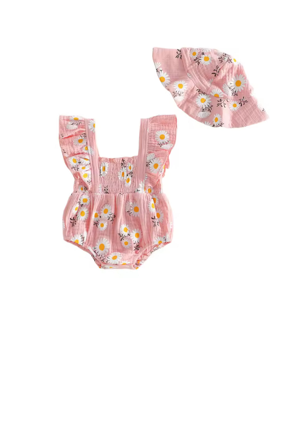 BABY GIRLS CLOTHING - Special Price- Marlaney cotton Romper - Bonus Hat