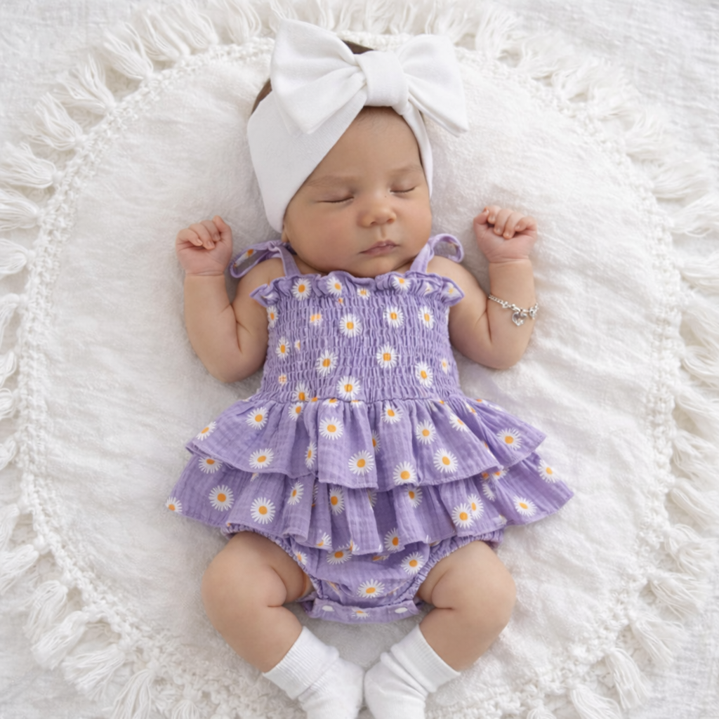🌸🌸 BABY GIRLS CLOTHING - Special Price- Whitney cotton Daisy Romper
