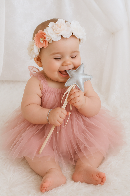 Angel wing tulle Dress - Dusty Pink