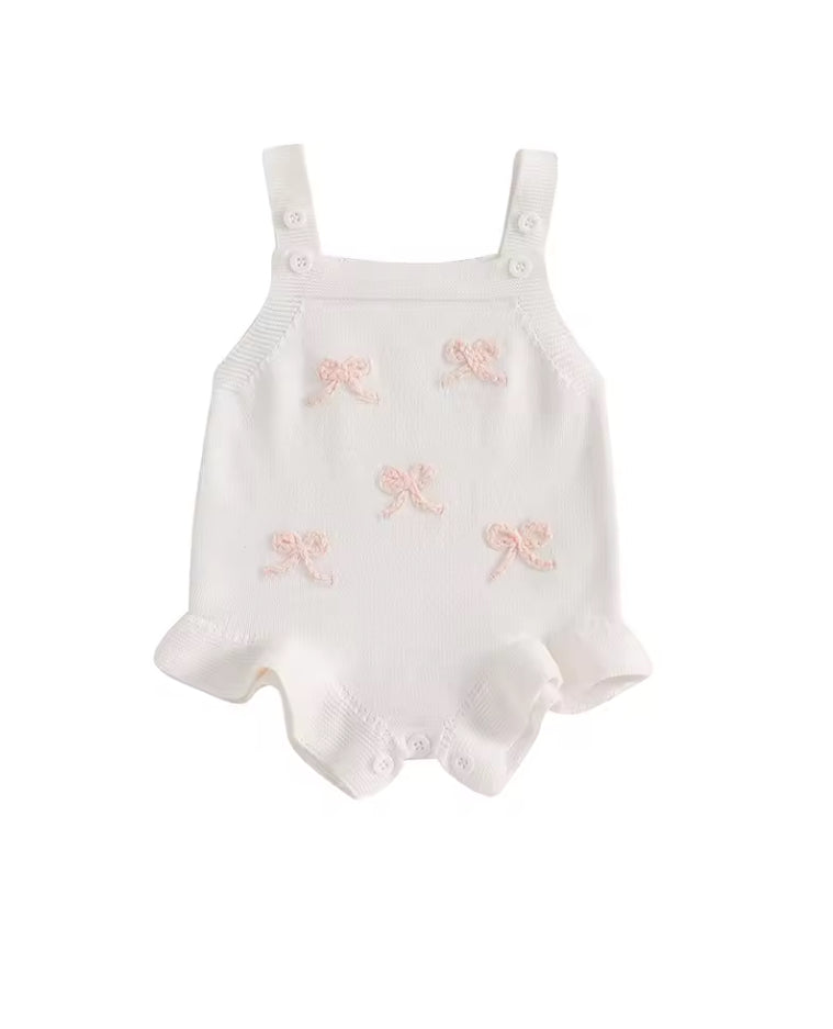 Lyla bow knit Romper