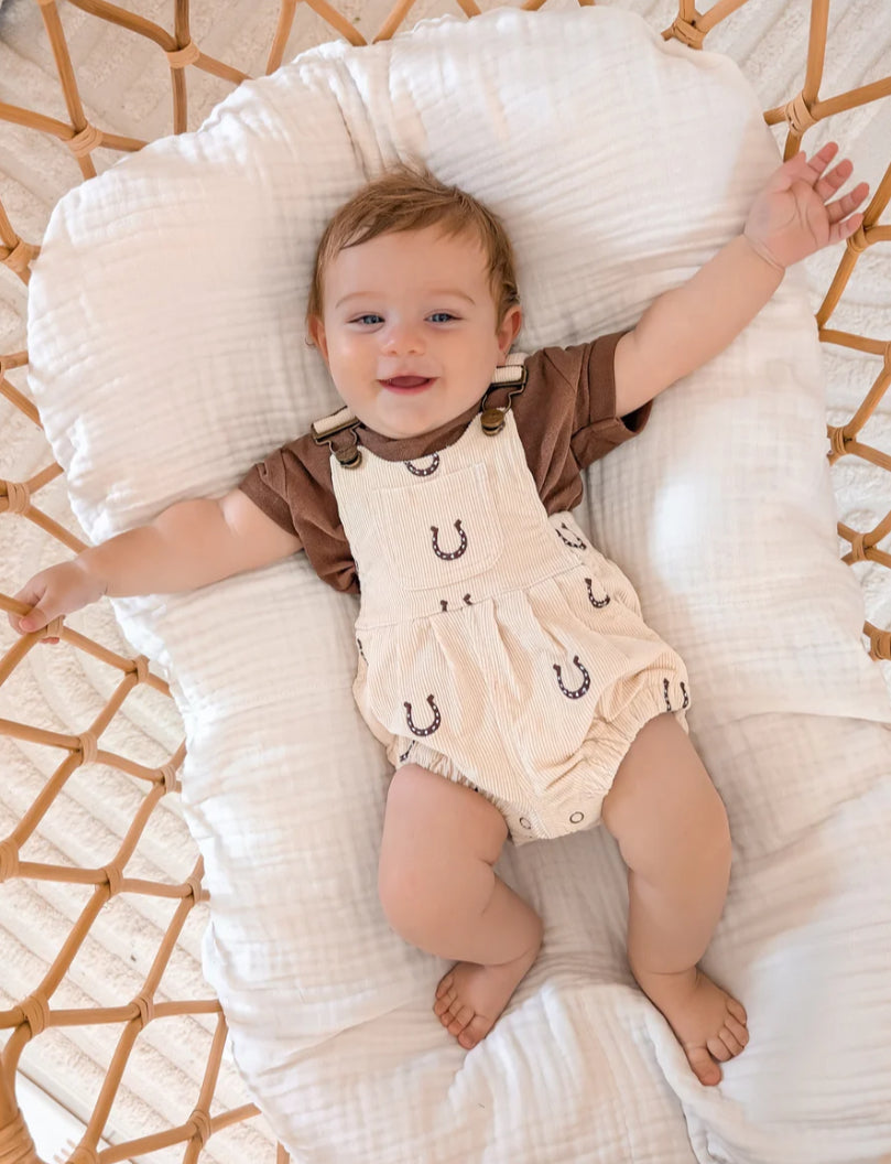 Corduroy Overall Romper - Horseshoe- special price