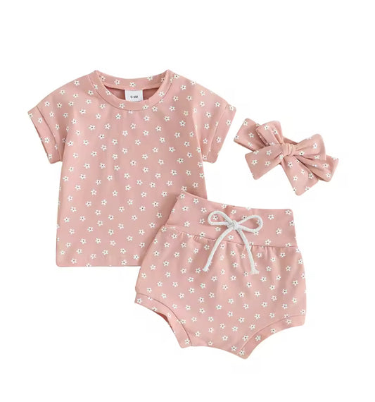 Zara cotton 3 pce Set- Pink
