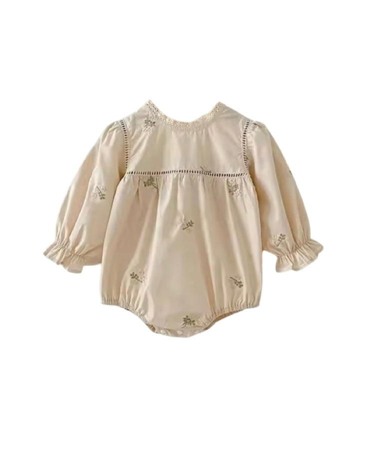 Wildflower- embroidered cotton Romper