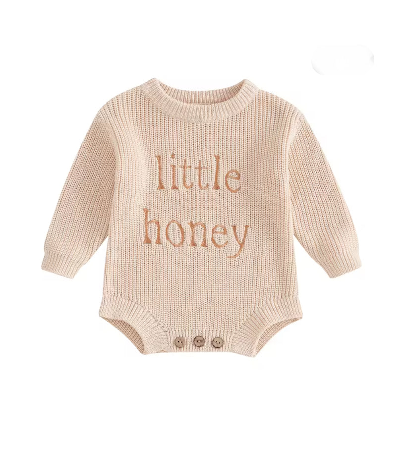 Little Honey knit Romper - Beige