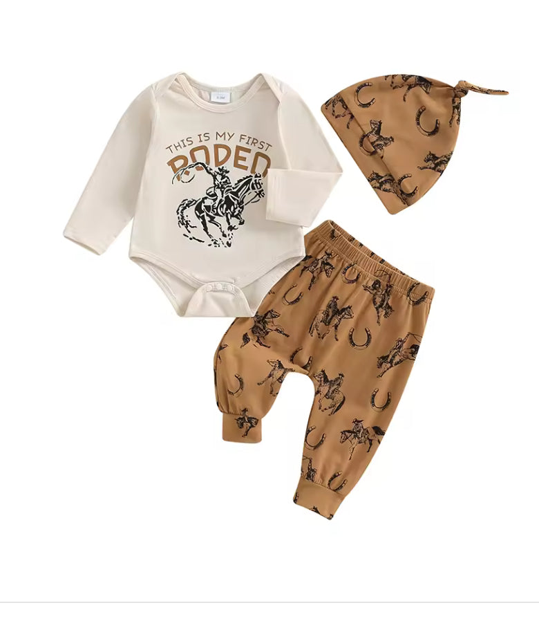 My fist Rodeo -cotton Romper Set