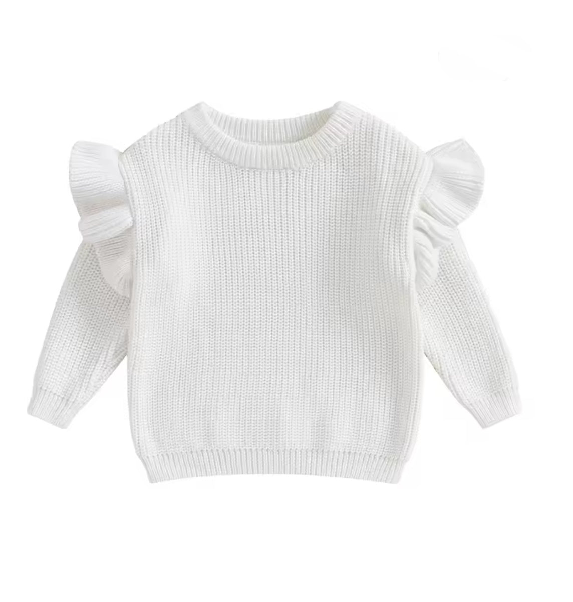 Flutter cotton Jumper- White