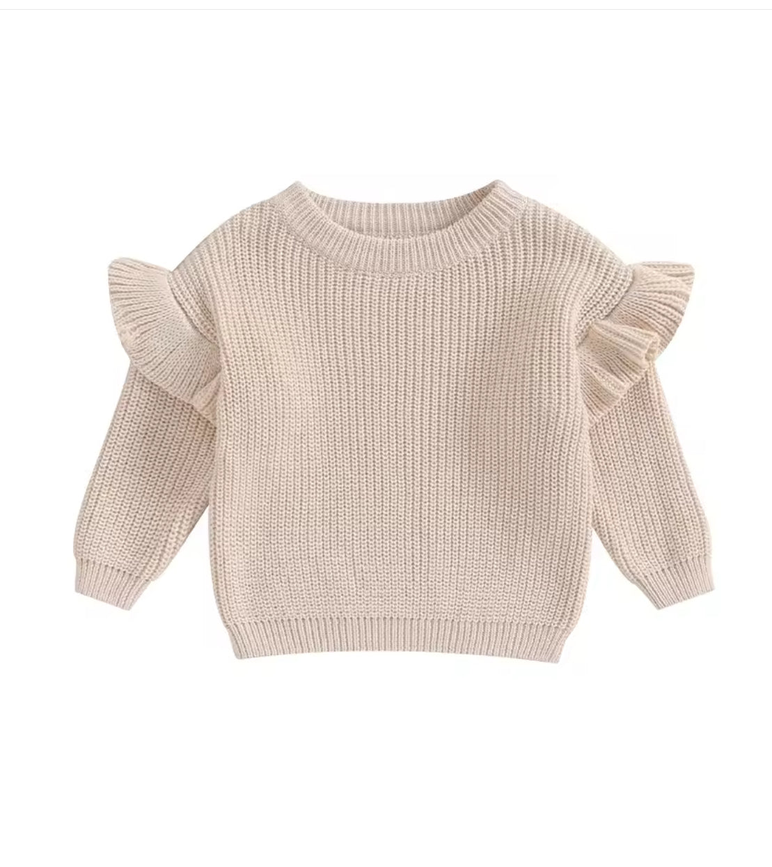Flutter cotton Jumper- Beige