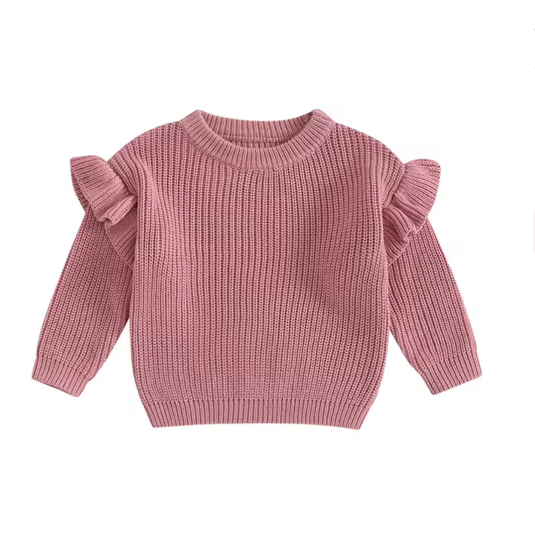 Flutter cotton Jumper- deep Pink