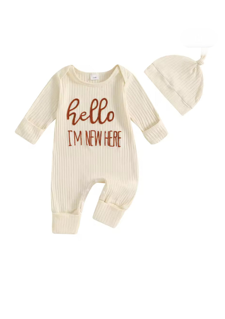 Hello I’m new here cotton Romper Set