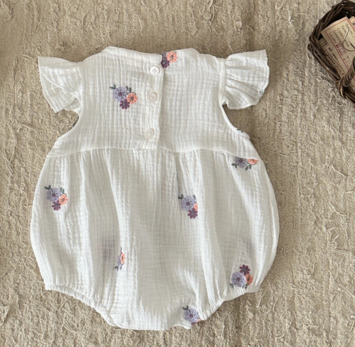 Zoey embroidered cotton Romper