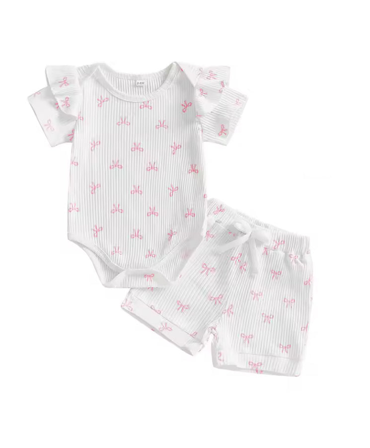 Meridith bow print cotton Set
