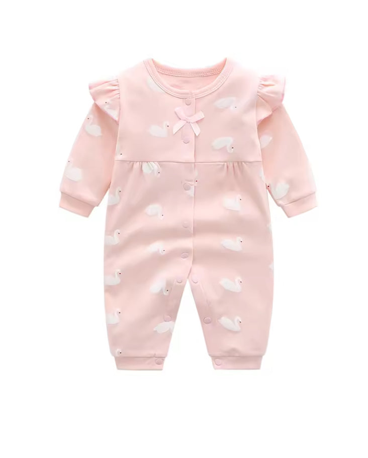 McKenzie cotton Romper - Swan