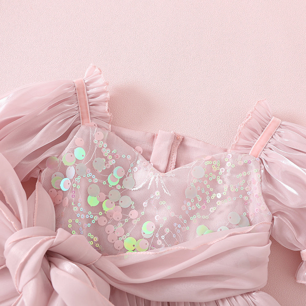 Annabelle - mermaid sequined Romper-Dusty Pink