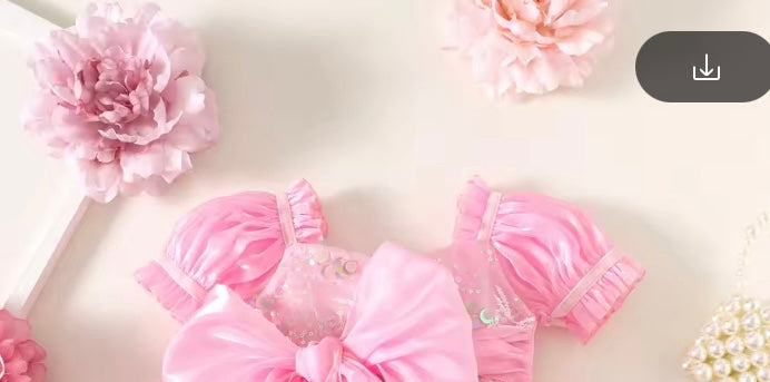 Annabelle - mermaid sequined Romper - Candy Pink