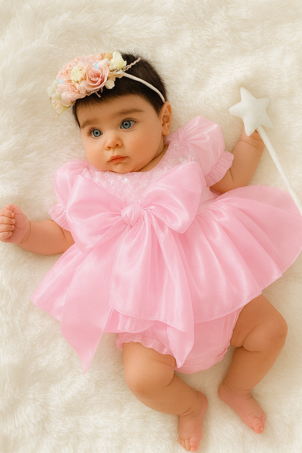 Annabelle - mermaid sequined Romper - Candy Pink