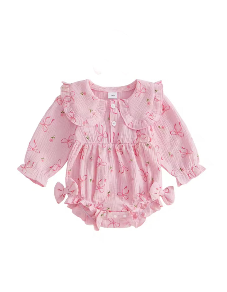 Tiny Bow cotton Romper