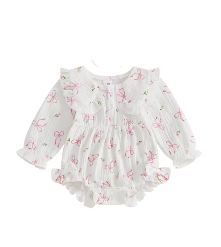 Tiny Bow cotton Romper