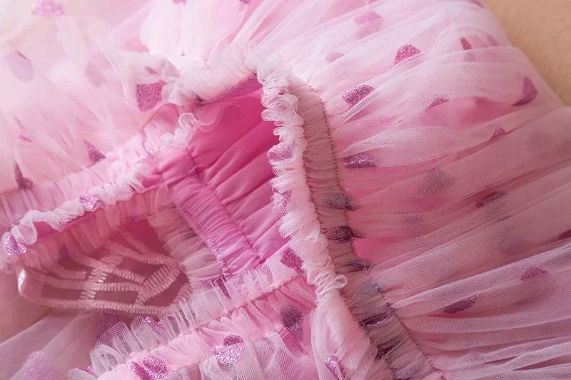 Sweet Hearts tulle wing Dress - Pink