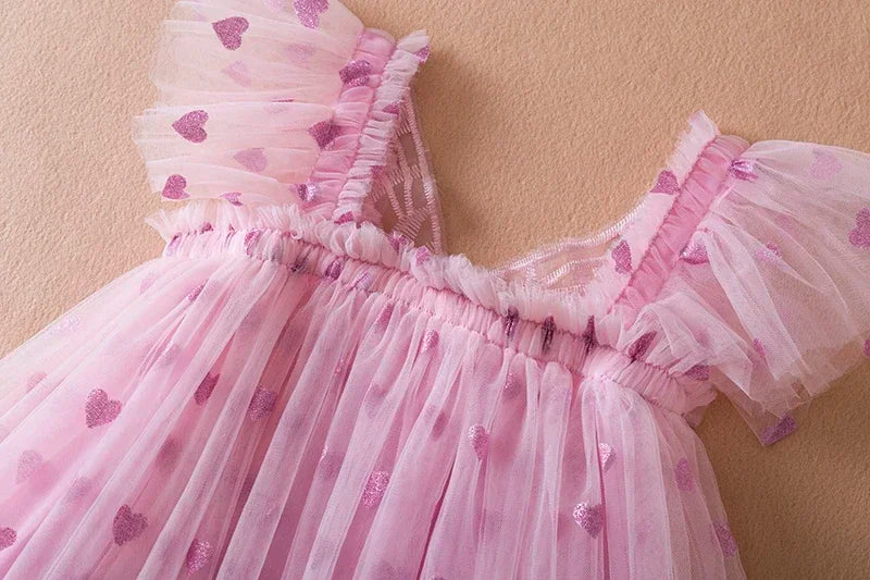 Sweet Hearts tulle wing Dress - Pink