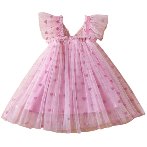 Sweet Hearts tulle wing Dress - Pink