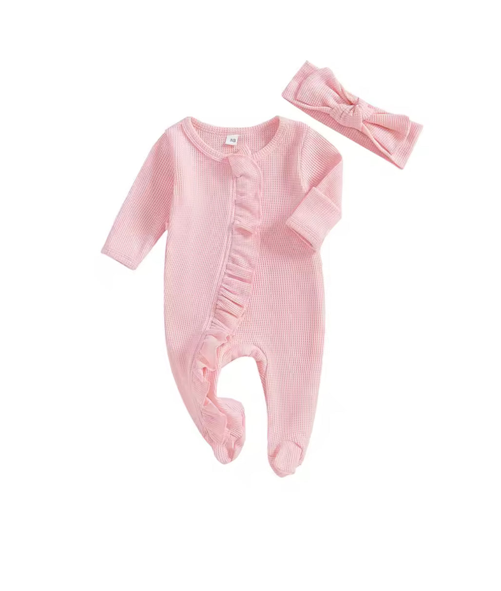 Kayla ruffle cotton Romper Set