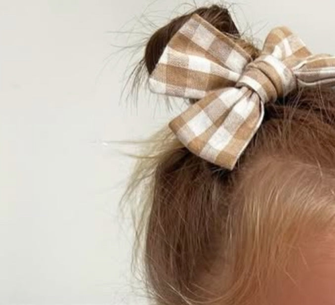 Gingham check hair clip Set