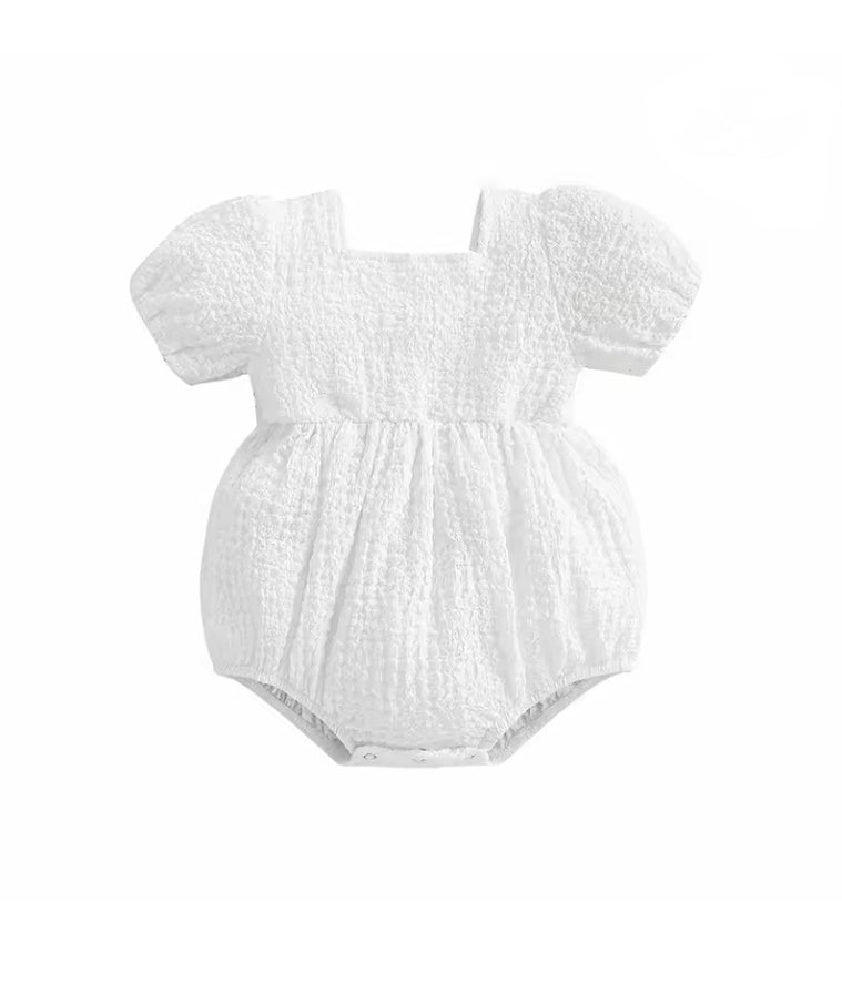 Claudia- bubble Romper -White