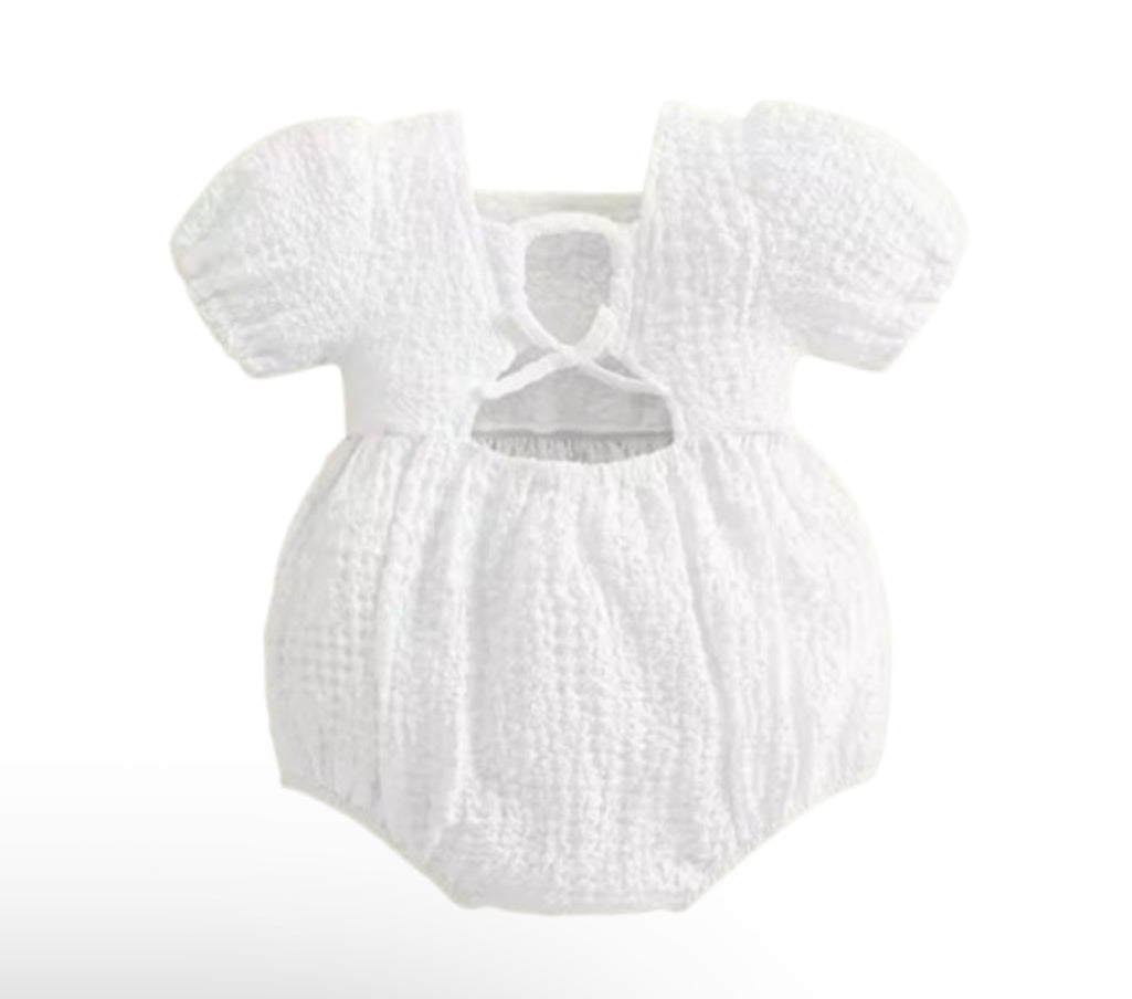 Claudia- bubble Romper -White