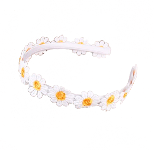 Daisy embroidered flower Headband