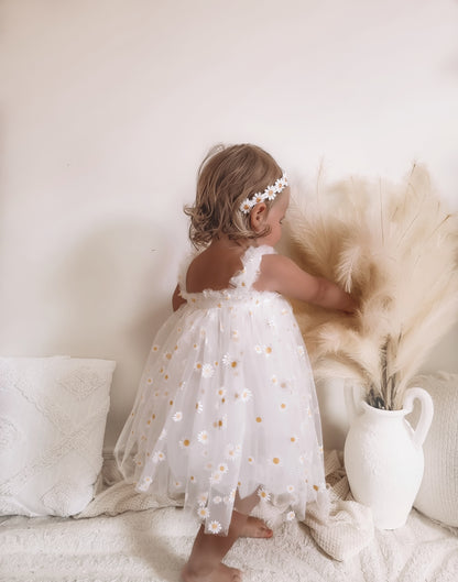 Daisy tulle party Dress - 🌼🌼 Free Daisy Headband 🌼🌼