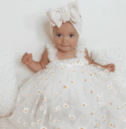 Daisy tulle party Dress - 🌼🌼 Free Daisy Headband 🌼🌼