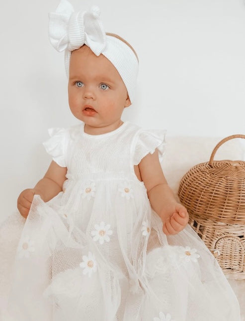 Clementine- Daisy  Romper Dress- 🌼Free headband🌼