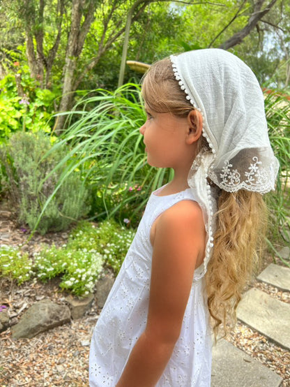 Boho Sunslower lace Head Scarf Style #8