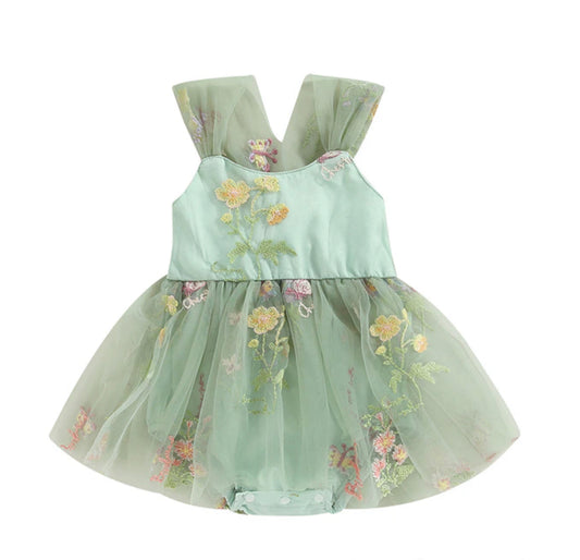 CLEARANCE- Butterfly Garden tulle playsuit