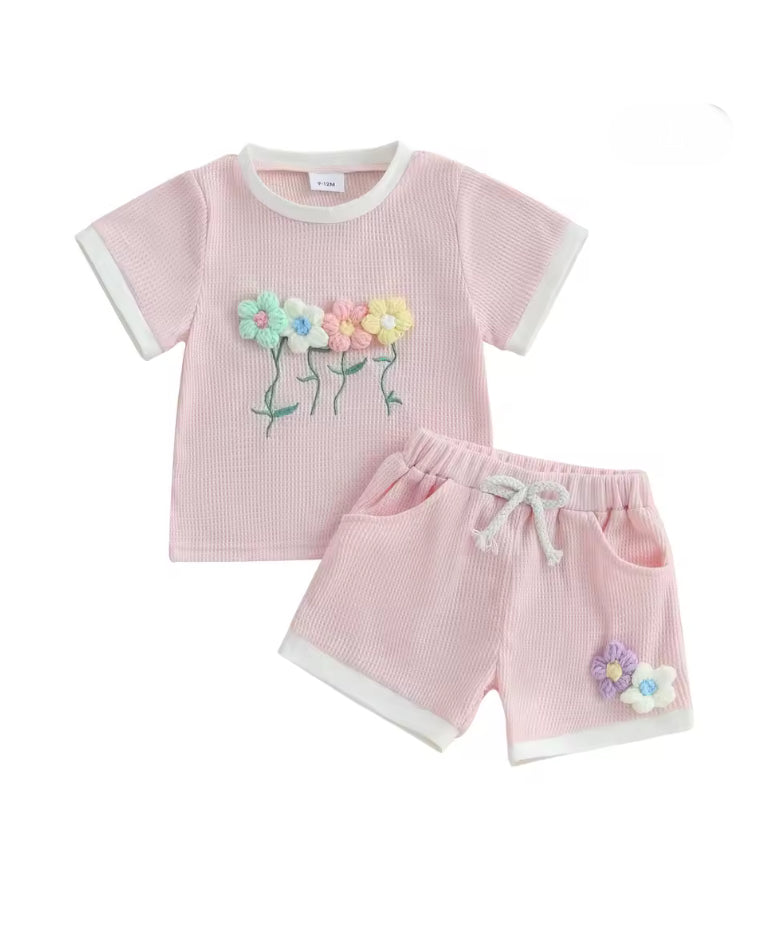 CLEARANCE - Floral cotton Romper Set