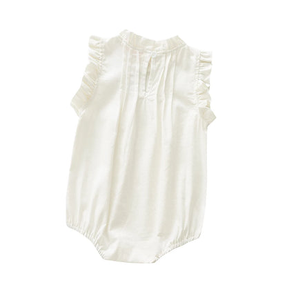 CLEARANCE- Cotton Linen Romper - white