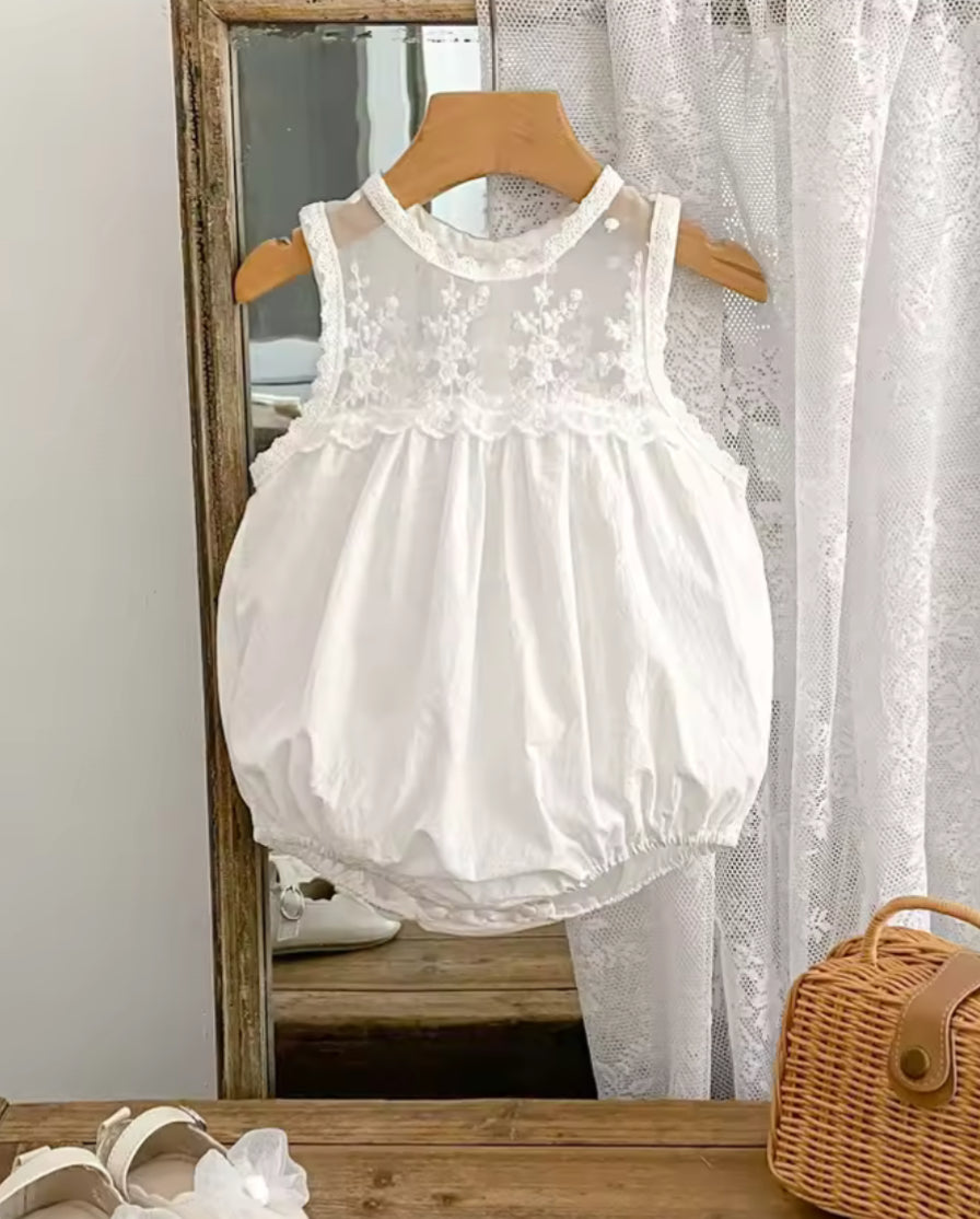 CLEARANCE- Angela white Romper